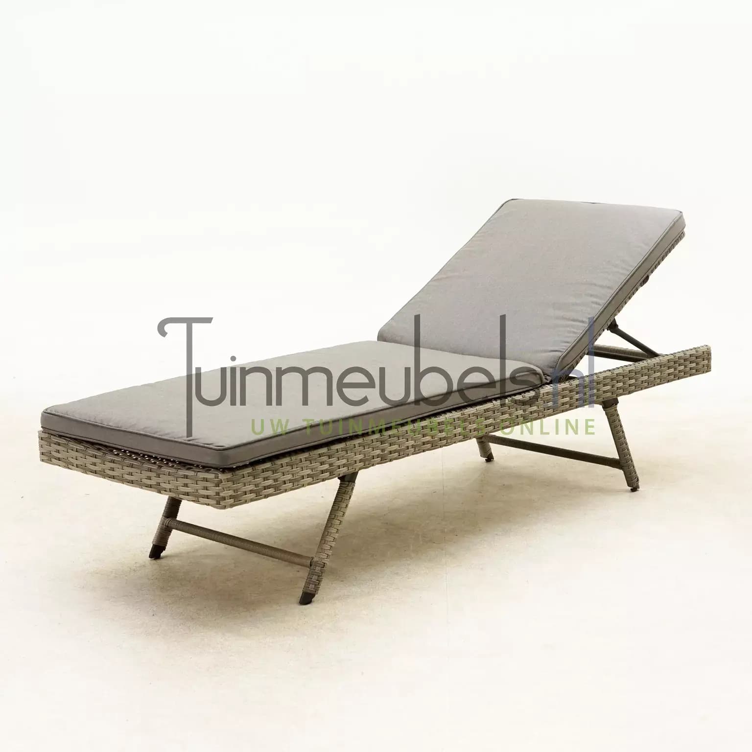Ligbed Valencia Smoke Grijs Aluminium Wicker Bed Buiten Tuin Lesli Living