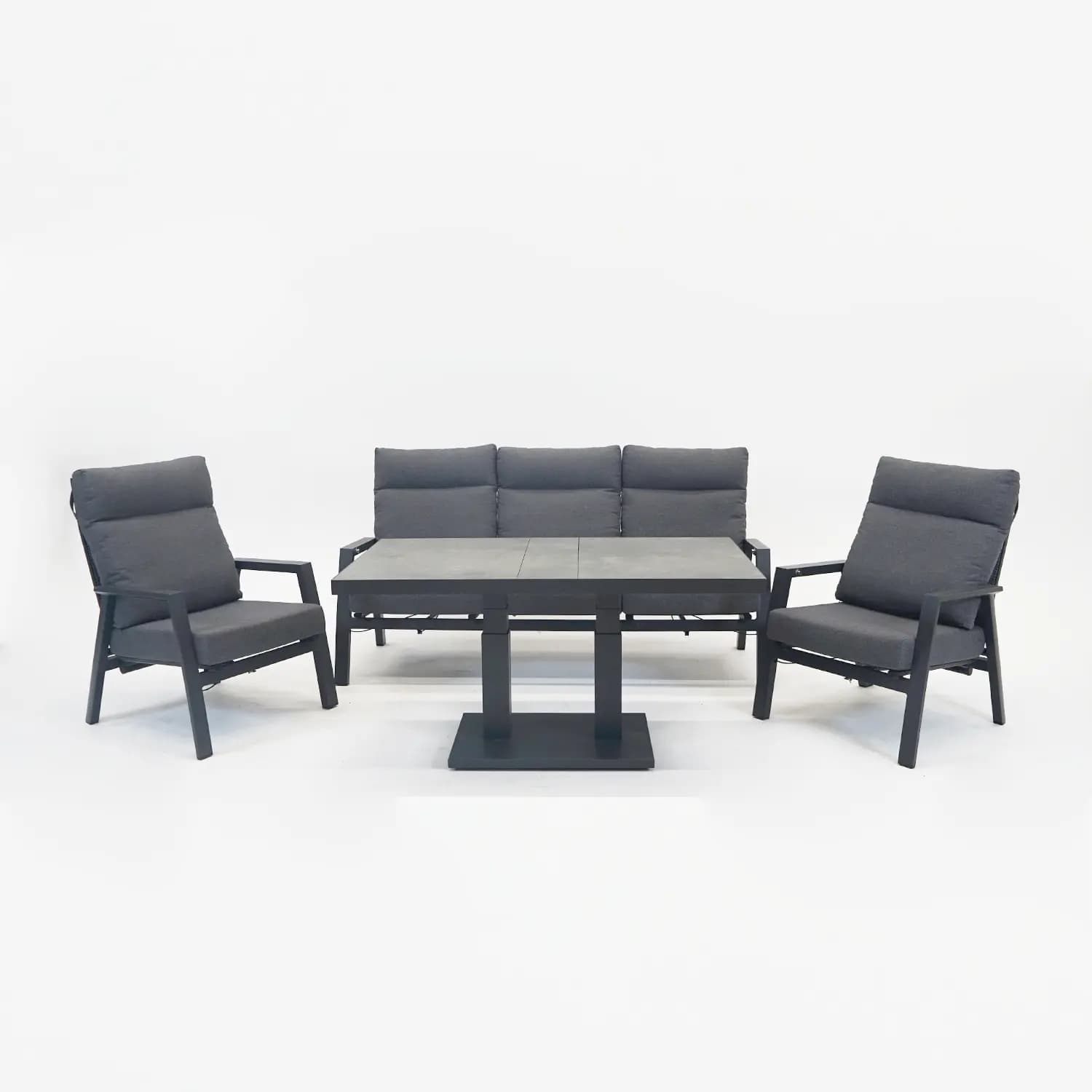 Loungeset Ohio antraciet met Murcia loungetafel