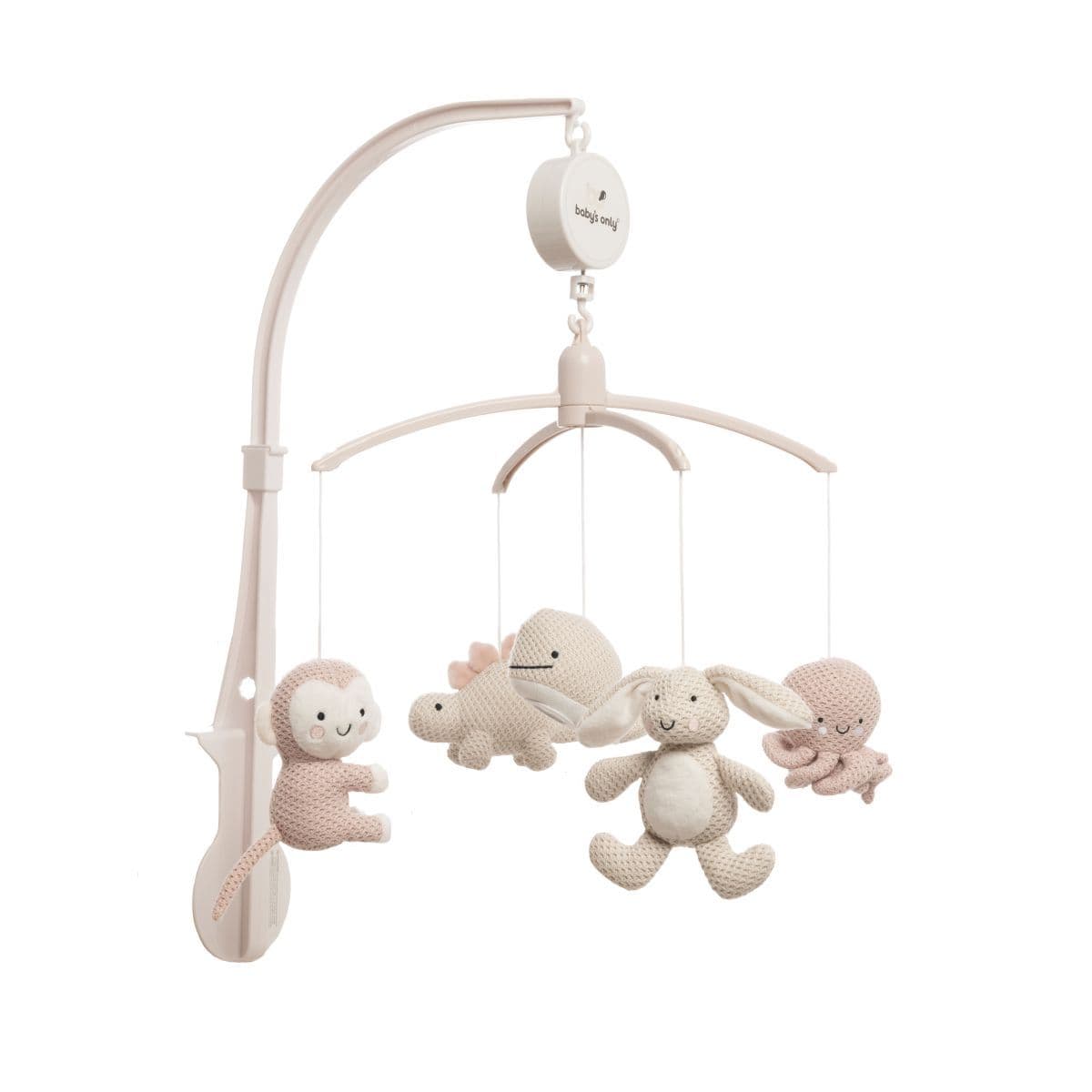 Muziekmobiel Animal Baby's Only Old Pink/Warm Linen