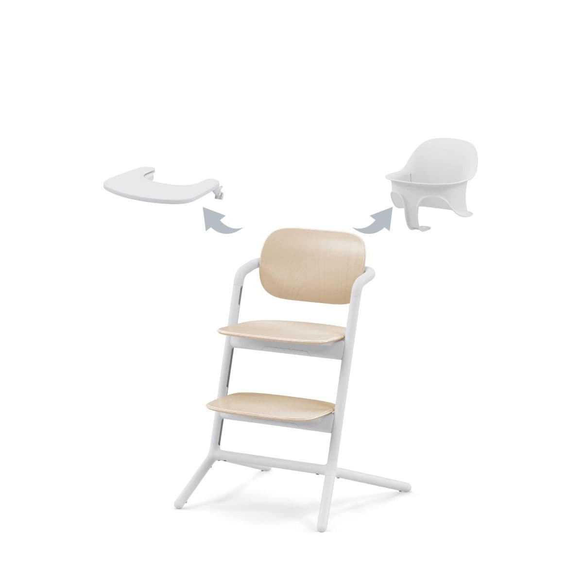 Kinderstoel Cybex Lemo 3-in-1 Sand White/White met Babyset & Eetblad