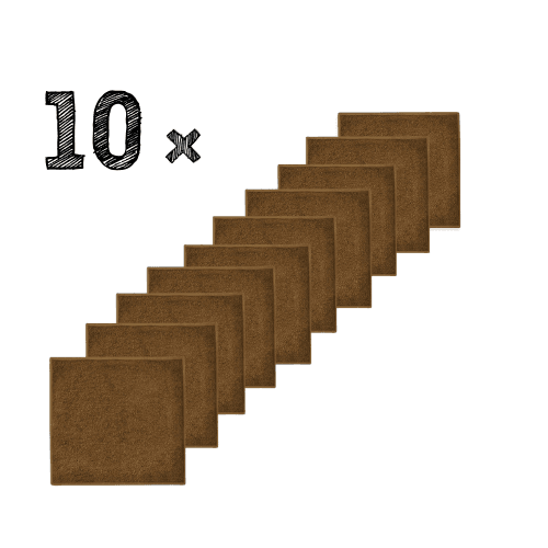 Set 10x Spuugdoeken Funnies Uni Brown Clay