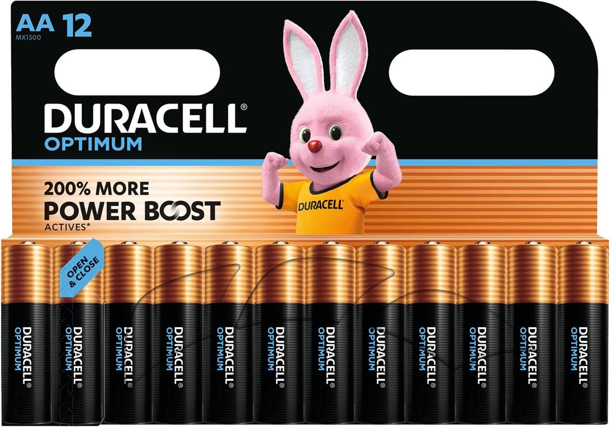 Duracell batterij Optimum AA, blister van 12 stuks
